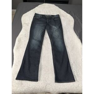 Express Barely Boot Zelda Slim Ultra Low Rise Blue Denim Jeans Size 8